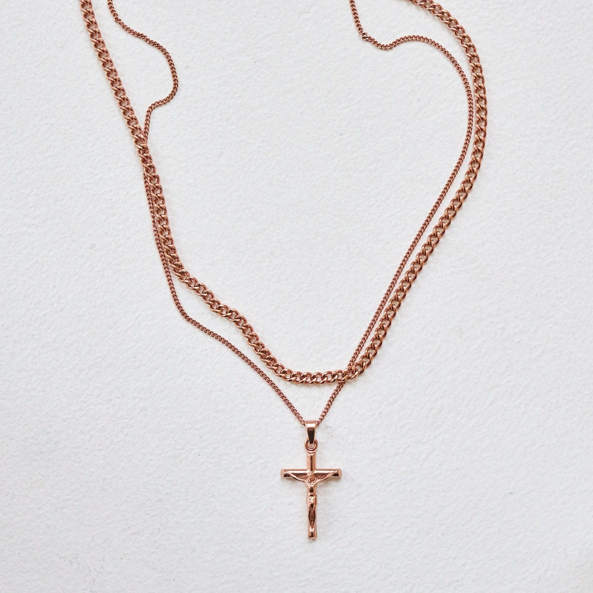 Crucifix and Cuban Set (Rose Gold)
