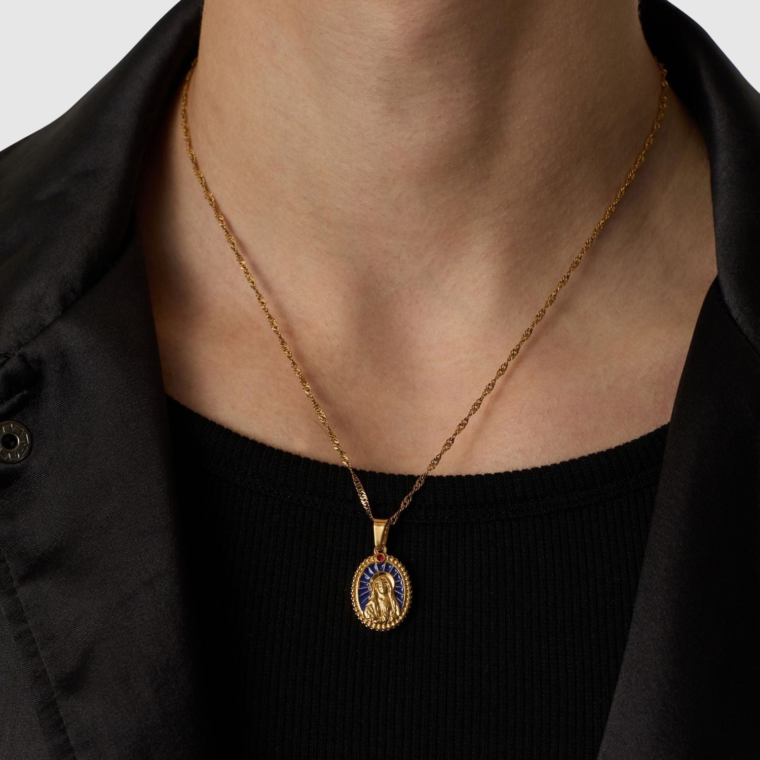 Enamel Virgin Mary (Gold)