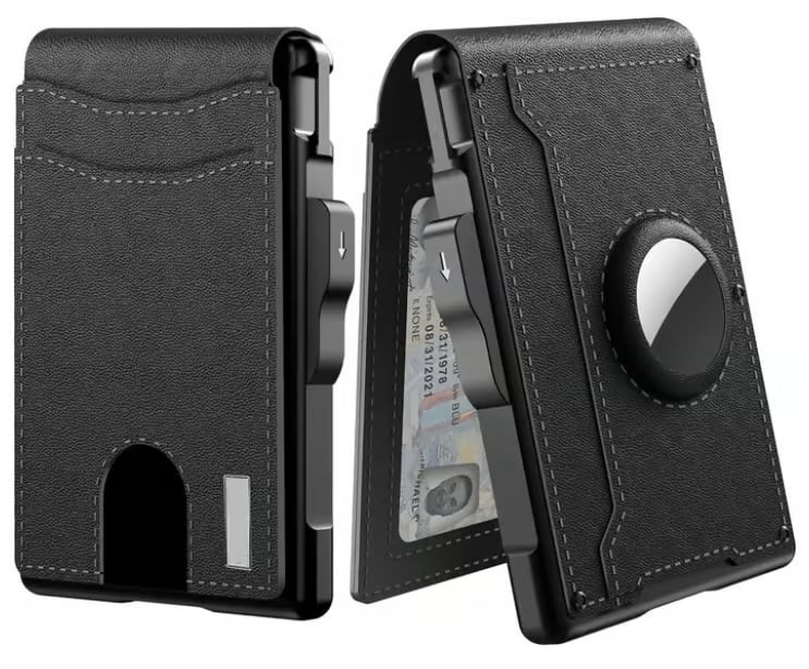 Wallet for Men - With Pop Up Aluminum Case Money Clip Slim