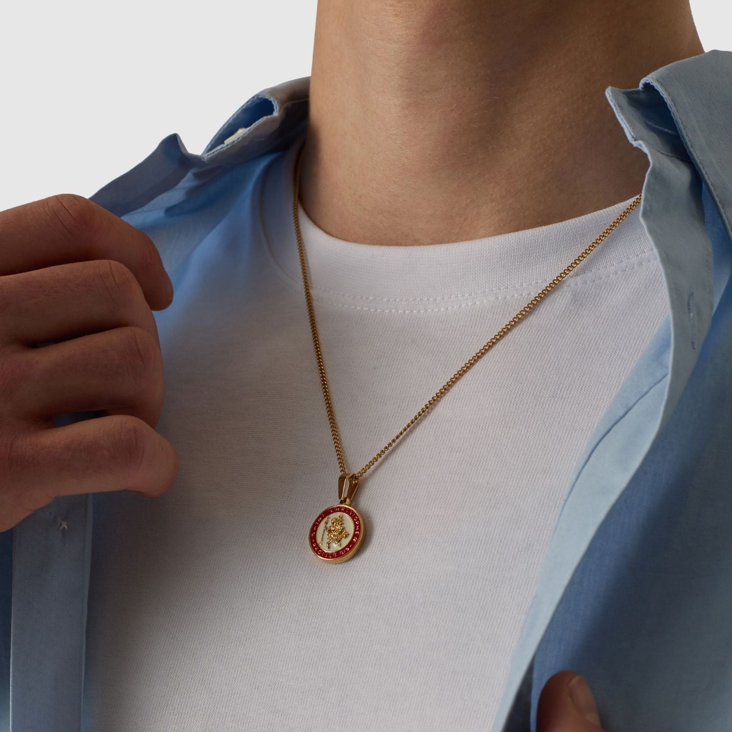Enamel Saint Christopher (Gold)